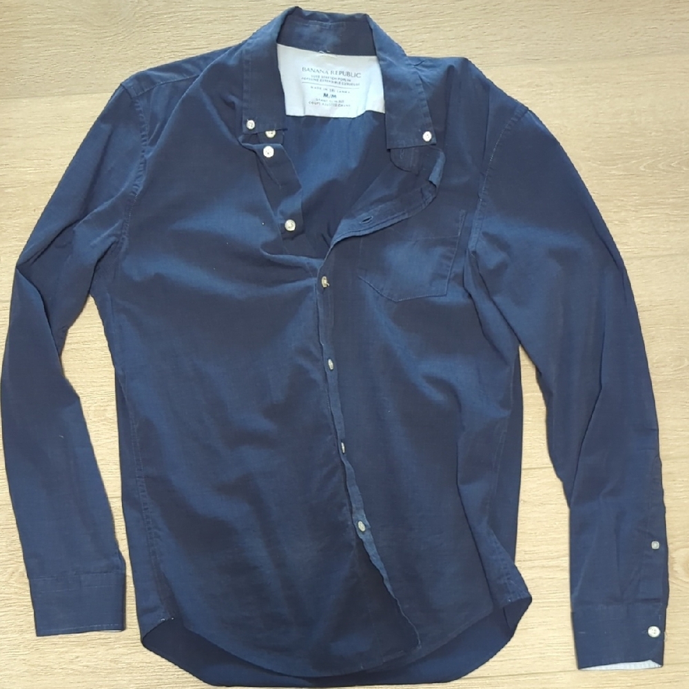 Banana Republic Men's Deep Blue Casual Shirt